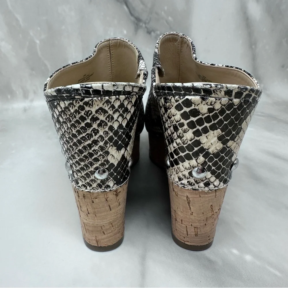 Marc Fisher Snakeskin Print Platform Wedge Mules 8